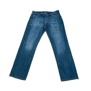 Lucky Brand 221 Original Straight Jeans Mens 36x30 Dark Wash Indigo Denim